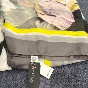 Fraas Floral Scarf with Yellow and Black Highlights